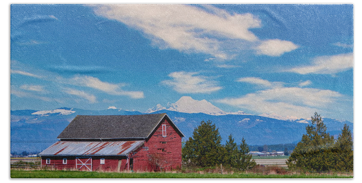 Mt Baker Beach Towel featuring the photograph Baker and Barn by Steph Gabler