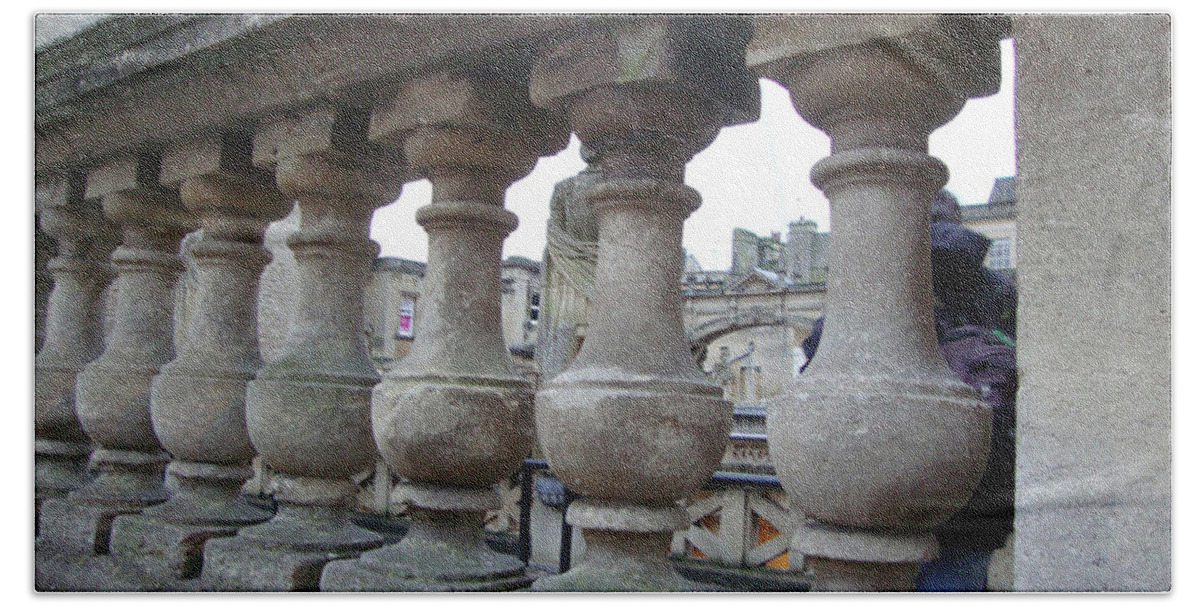 Balustrade Beach Towel featuring the photograph Balustrade in Bath by Roxy Rich