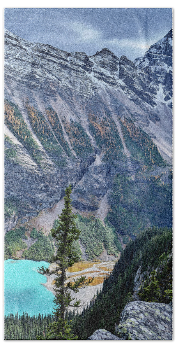 Banff Beach Towel featuring the photograph Banff Lake Louise Puzzle by Carl Marceau