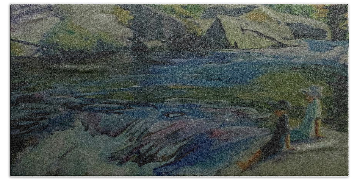 Algonquin Park Beach Towel featuring the painting Barron Canyon by Sheila Romard