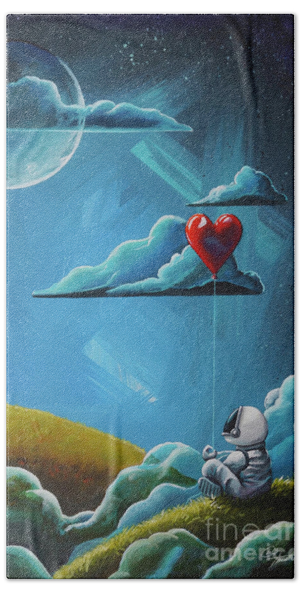 Space Beach Towel featuring the painting Be Still My Heart by Cindy Thornton