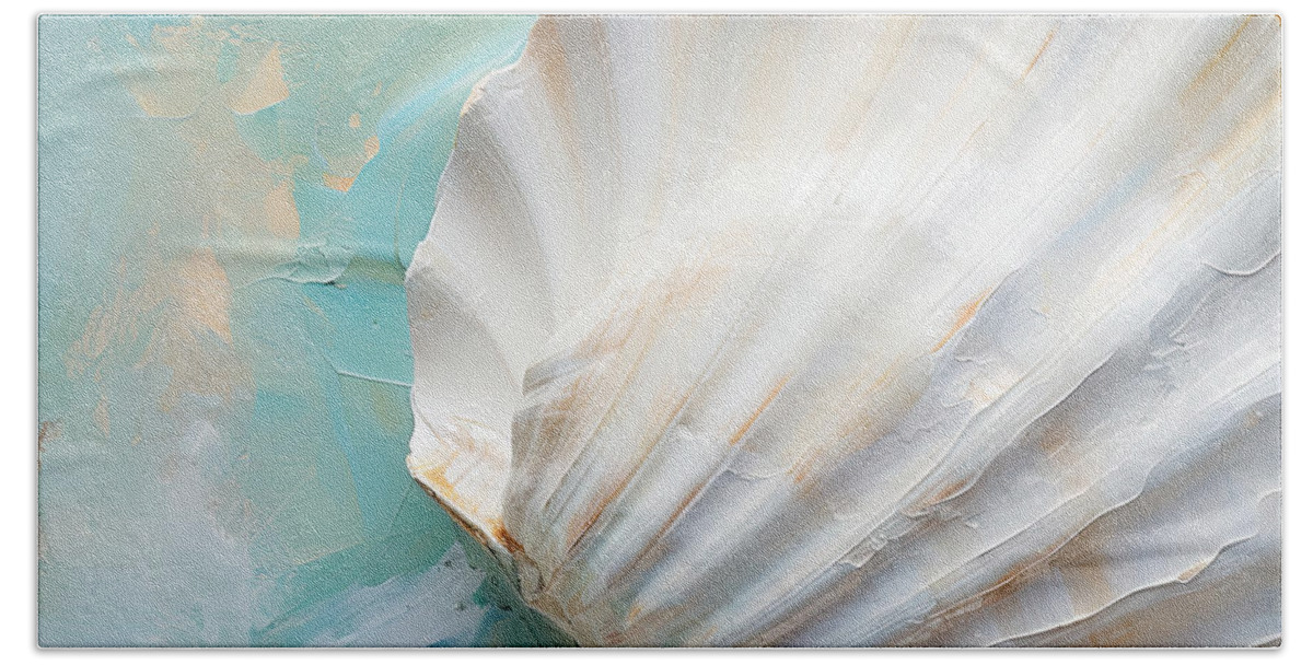 Seashell Beach Towel featuring the painting Beach Memories Art - Coastline Artwork by Lourry Legarde