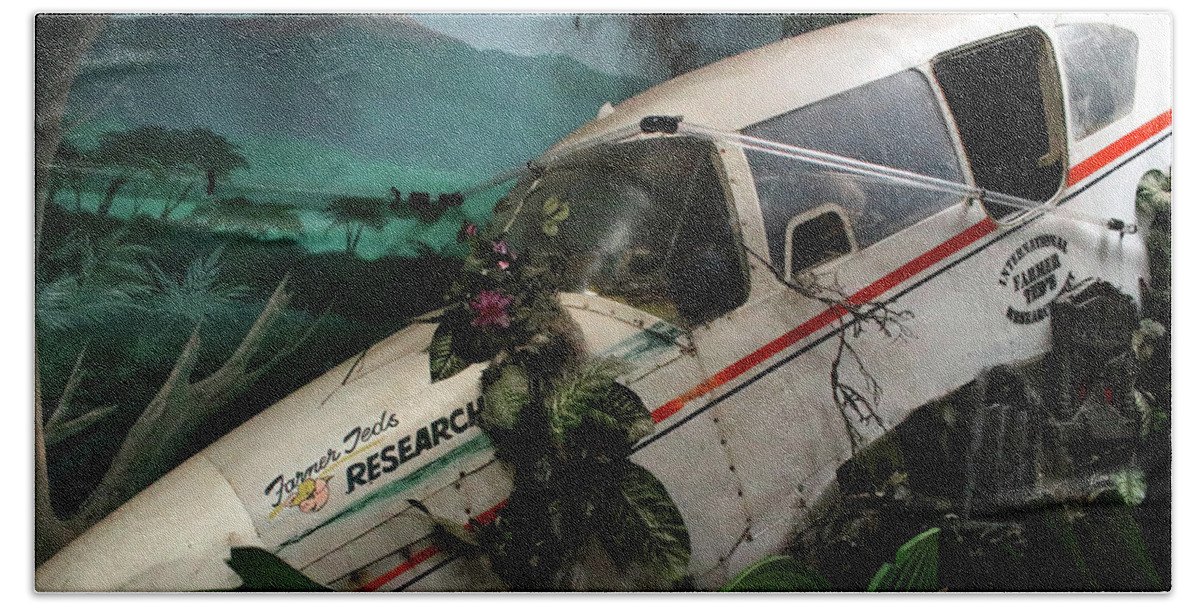 Cockpit Beach Towel featuring the photograph Beached Plane Wreckage - Study I by Doc Braham