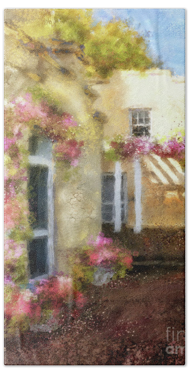 Courtyard Beach Sheet featuring the digital art Beallair In Bloom by Lois Bryan