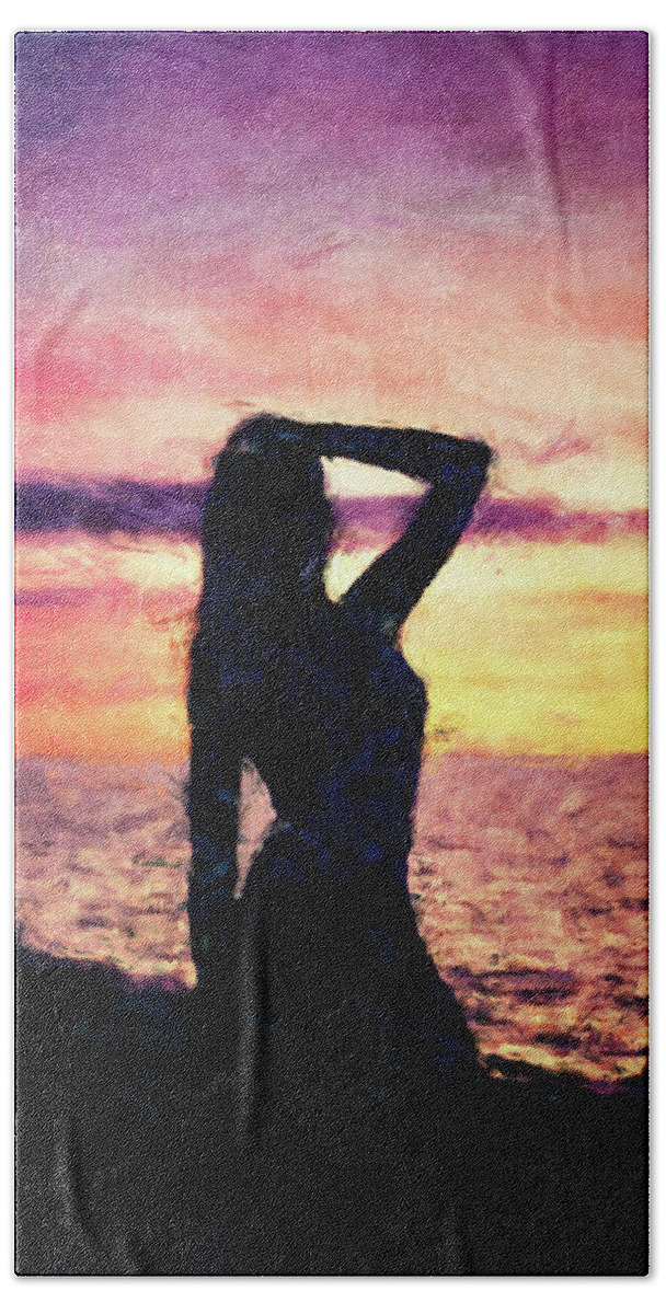 Beauty Beach Towel featuring the digital art Beautiful Silhouette by Phil Perkins