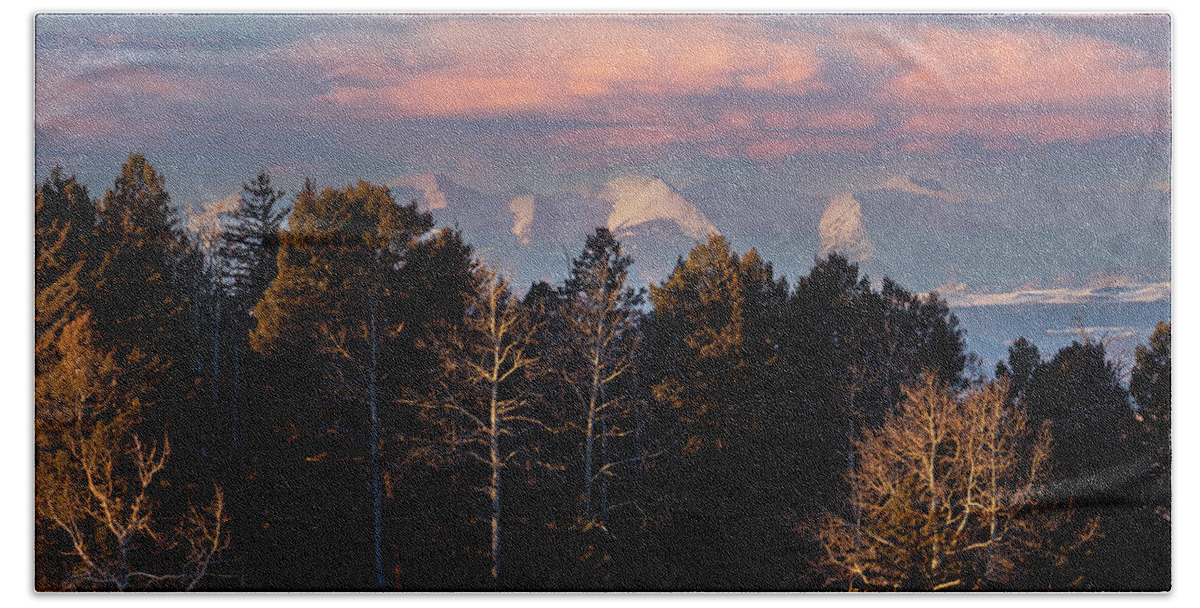 National Forest Beach Towel featuring the photograph Beautiful Snowy Sangre de Cristo Mountains by Steven Krull