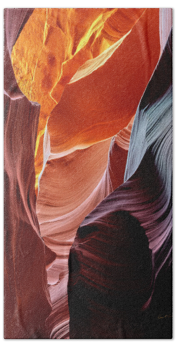 Antelope Canyon Beach Towel featuring the photograph Beckoning by Dan McGeorge