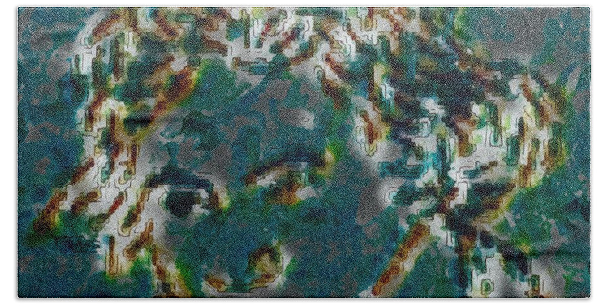  Beach Towel featuring the mixed media Beethoven Arizona by Bencasso Barnesquiat