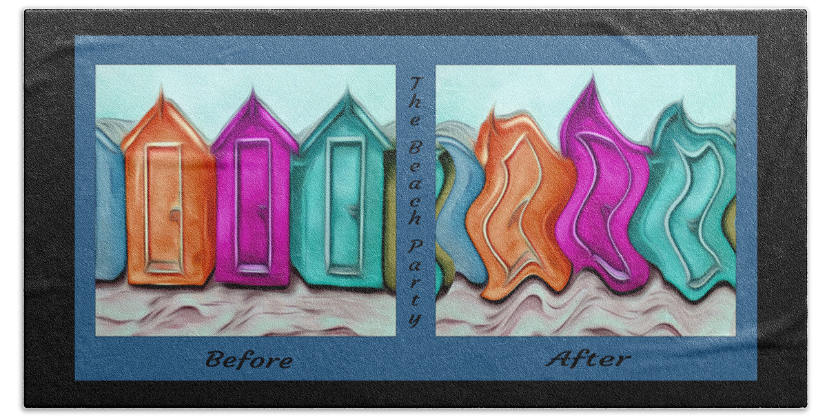 Abstract Beach Towel featuring the digital art Before and After the Party by Ronald Mills