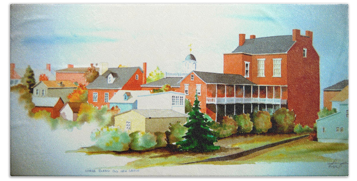 Watercolor Beach Towel featuring the painting Behind Old New Castle by William Renzulli