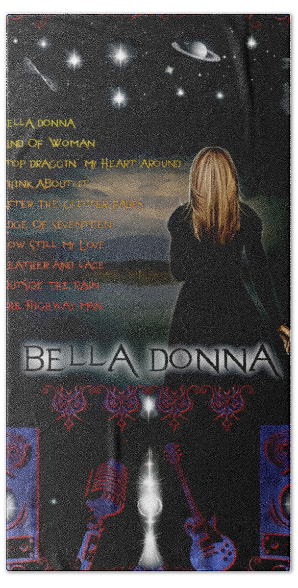 Bella Donna Beach Towel featuring the digital art Bella Donna by Michael Damiani