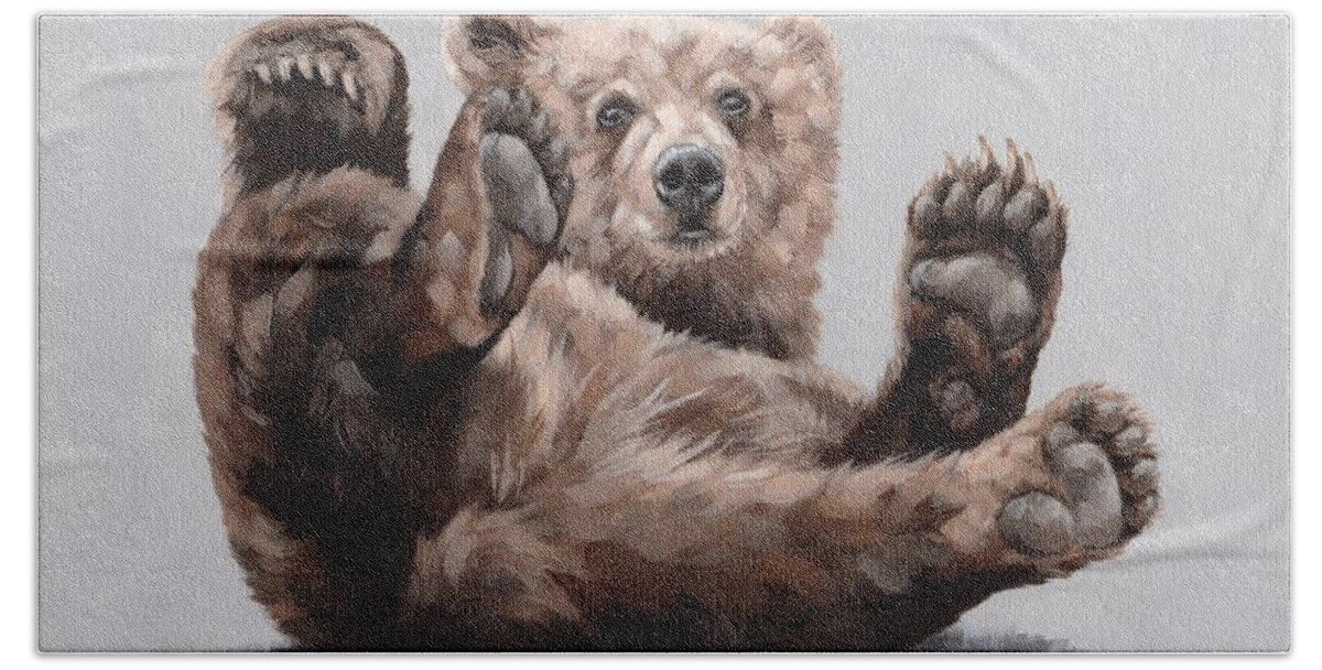 Bear Beach Towel featuring the painting Betsy by Rachel Stribbling