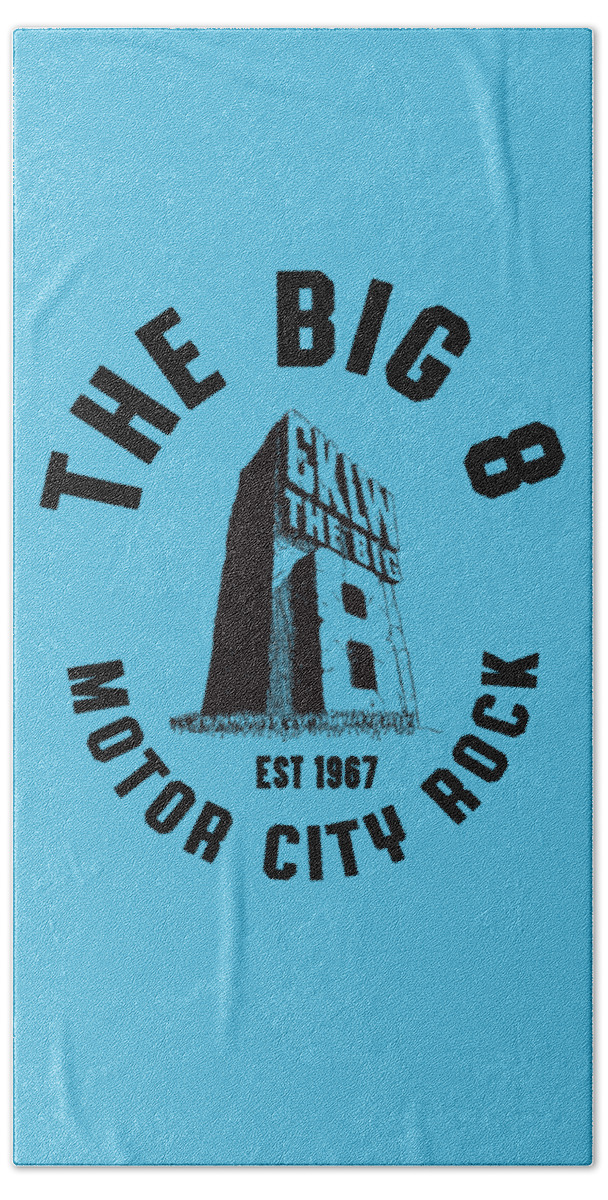 Cklw Big8 Radio Beach Towel featuring the photograph Big 8 Motor City Rock black by Thomas Leparskas