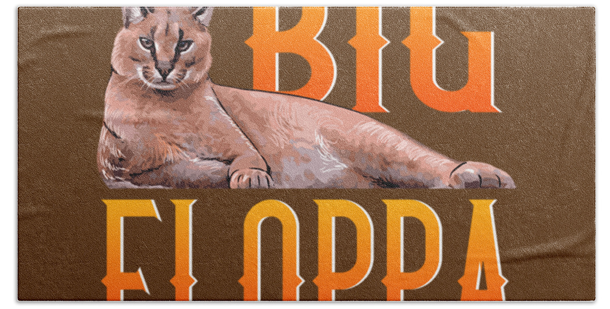 Big Floppa Meme Cute Caracal Cat Beach Towel by Ouzmaa Amarra - Pixels