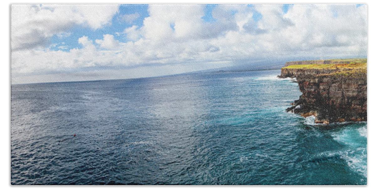 Big Island Beach Towel featuring the photograph Big Island South Point - Panoramic by Anthony Jones