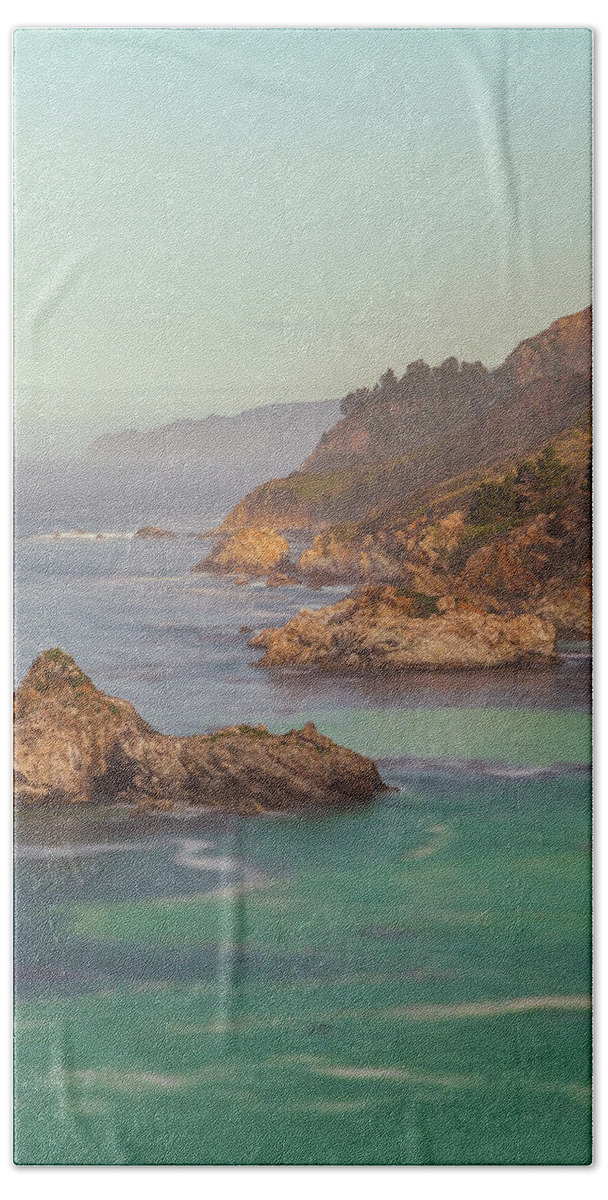 Landscape Beach Towel featuring the photograph Big Sur Sunrise vertical by Jonathan Nguyen