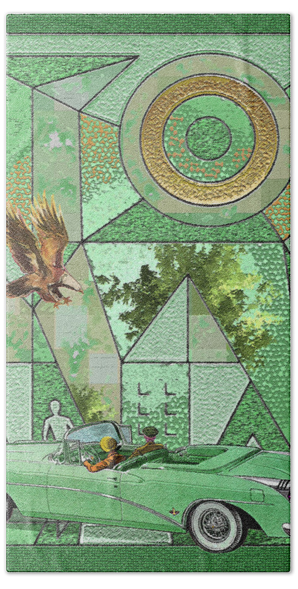 Birds Of Prey Beach Towel featuring the digital art Birds of Prey / Eagle vs. Skylark by David Squibb