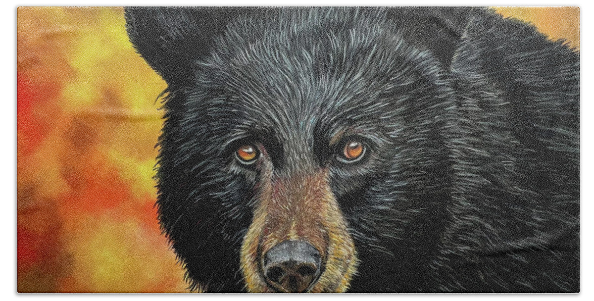 Bear Beach Towel featuring the painting Black and Gold by Mark Ray