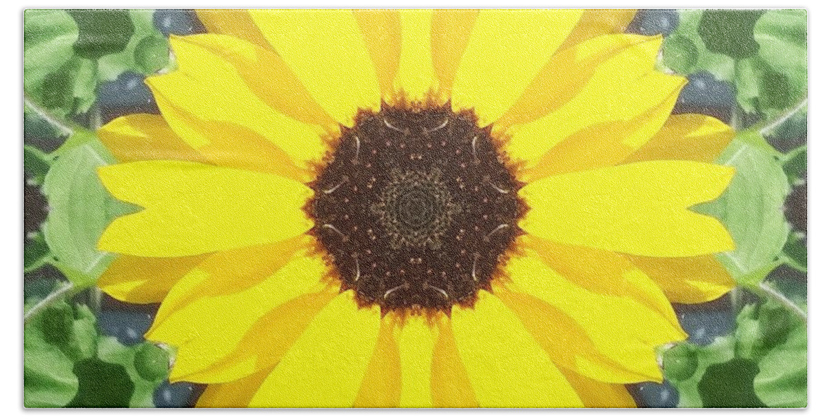  Beach Towel featuring the mixed media Black Eyed Susan #2 by SarahJo Hawes
