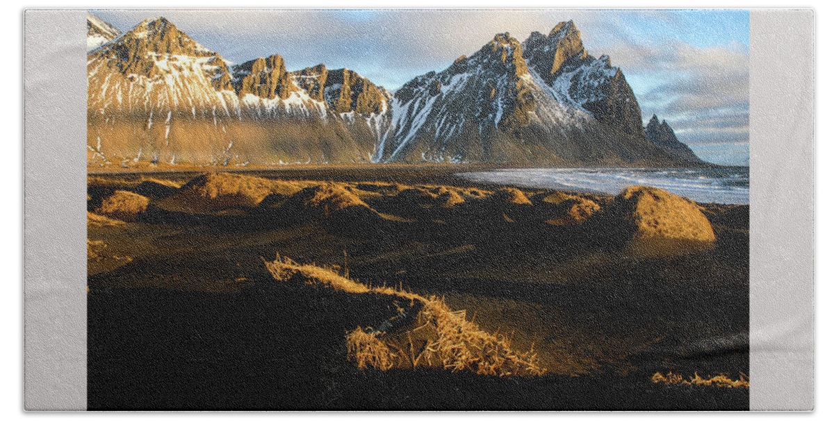Iceland Beach Towel featuring the photograph The Language Of Light - Black Sand Beach, Iceland by Earth And Spirit