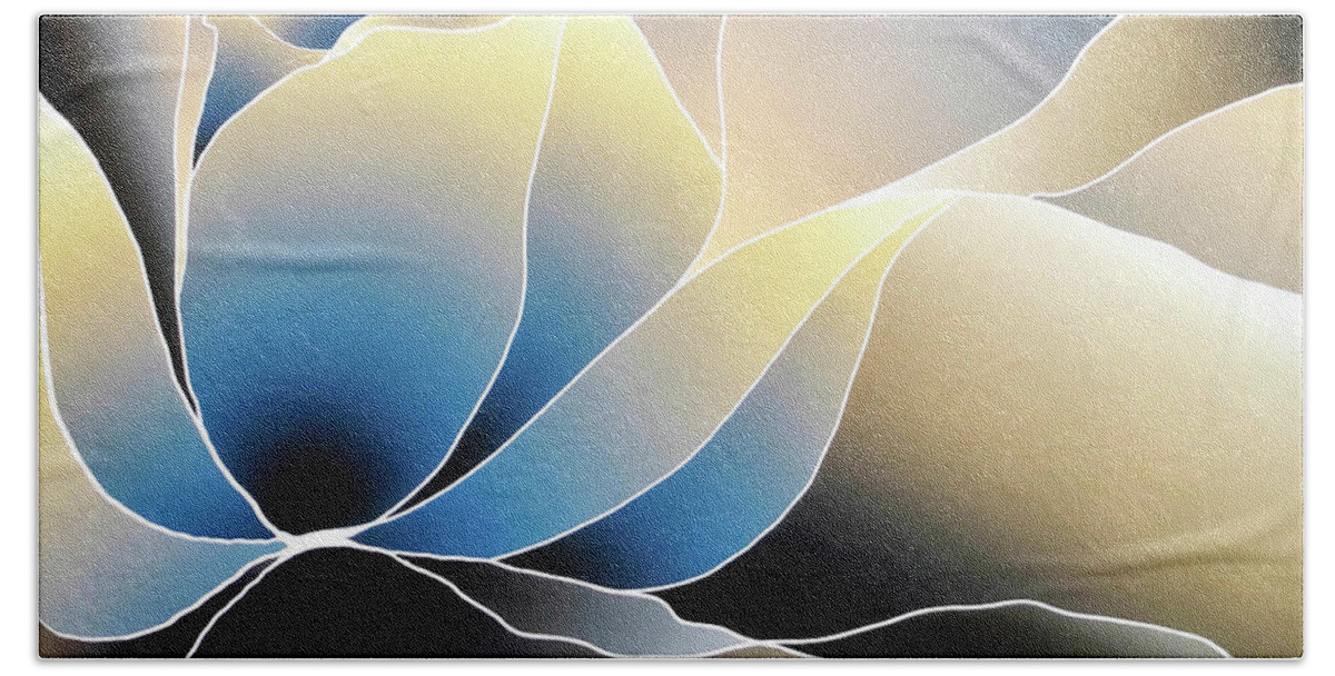 Abstract Beach Towel featuring the digital art Bloom by Jacqueline Shuler