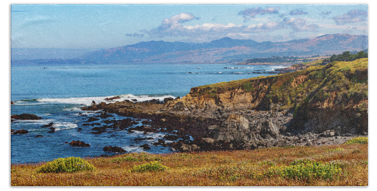 California Beach Towel featuring the photograph Blooming Cliffs by Dan Carmichael