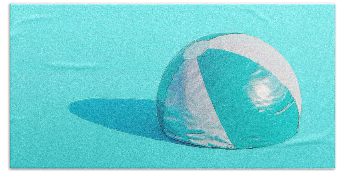 Wave Beach Towel featuring the painting Blue Beach Ball by Tony Rubino