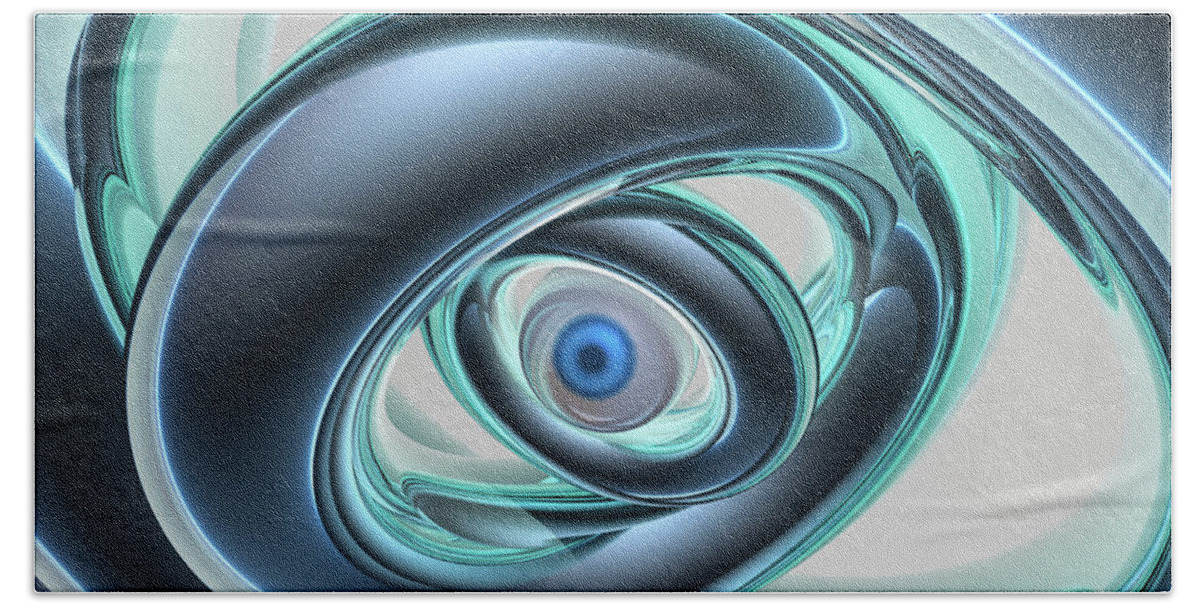 Digital Art Beach Towel featuring the digital art Blue Eyes of A Machine by Phil Perkins