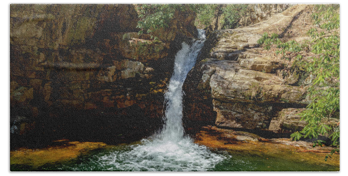 Cherokee National Forest Beach Towel featuring the photograph Blue Hole Falls 2 by Cindy Robinson