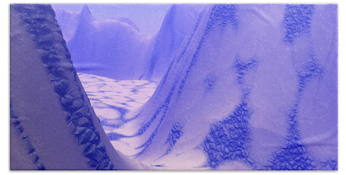 Skin Beach Towel featuring the digital art Blue Reptile Planet by Bernie Sirelson