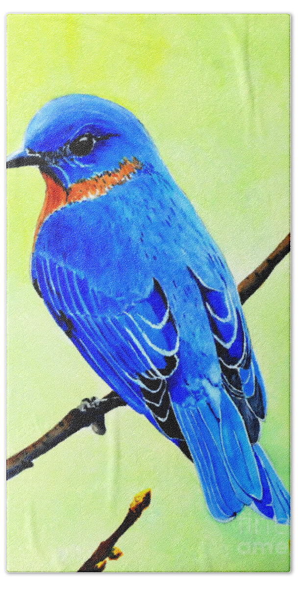 Bird Beach Towel featuring the painting Bluebird Kingr by John W Walker