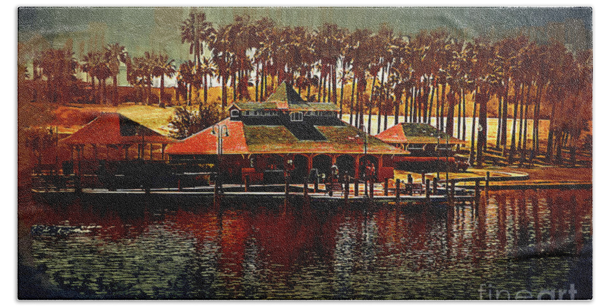 Boat-dock Beach Sheet featuring the digital art Boat Dock On North Lake by Kirt Tisdale
