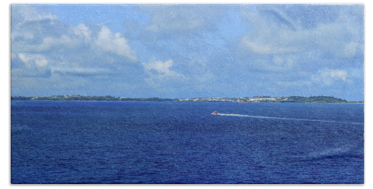 Bermuda Beach Towel featuring the photograph Boating Heading for Bermuda by Auden Johnson