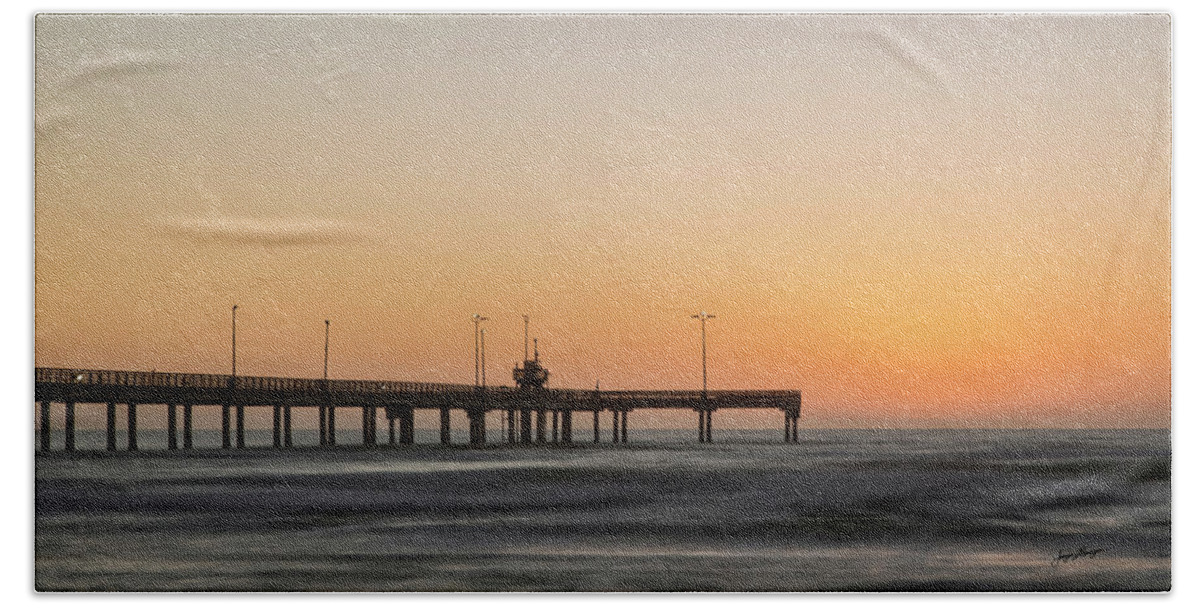 Bob Hall Pier Beach Towel featuring the photograph Bob Hall Pier at Sunrise by Jurgen Lorenzen