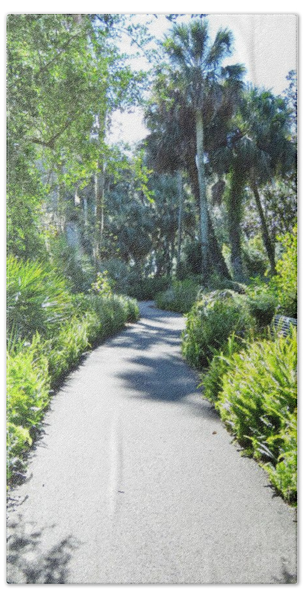 Bok Tower Beach Towel featuring the photograph Bok Tower Pathway by World Reflections By Sharon
