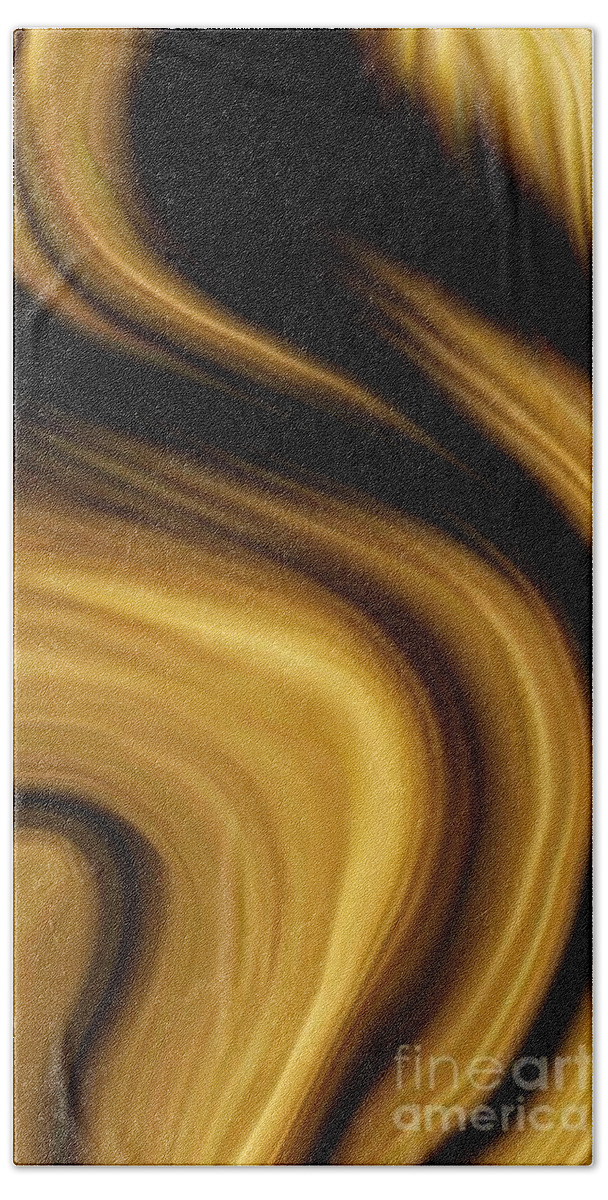 Golden Swirls Beach Towel featuring the digital art Bossier by Glenn Hernandez