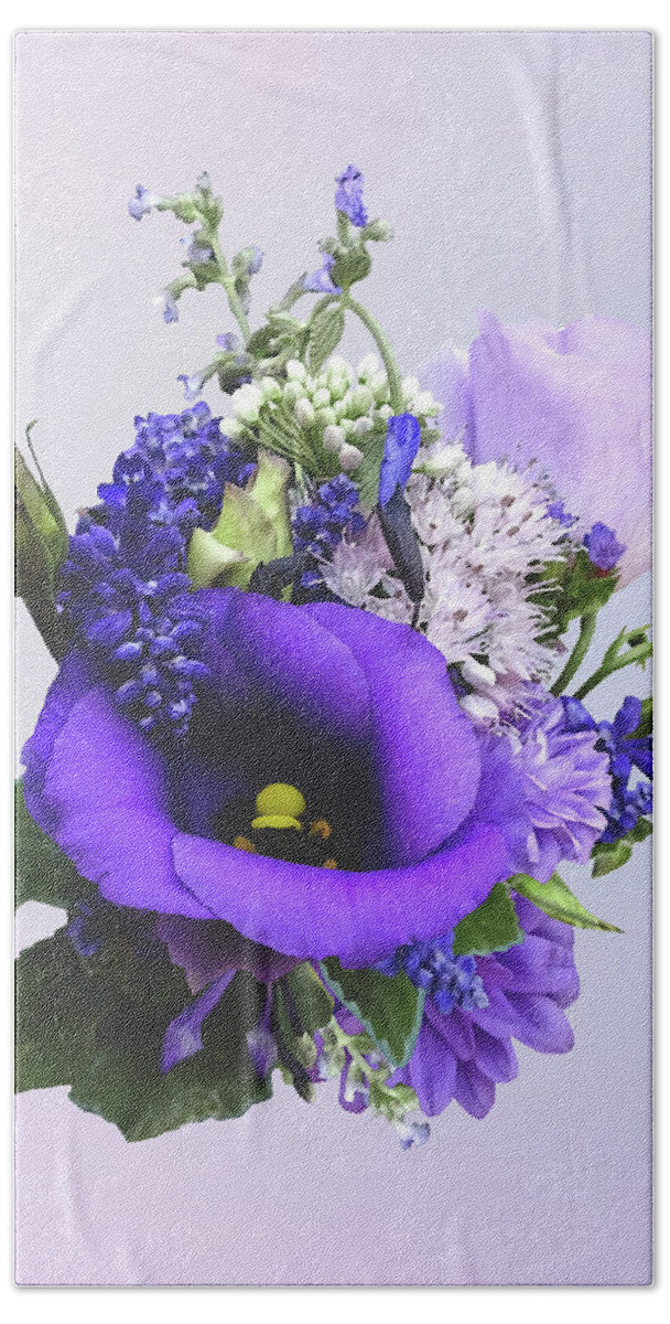Bouquet Beach Towel featuring the photograph Bouquet in Shades of Purple by Susan Savad