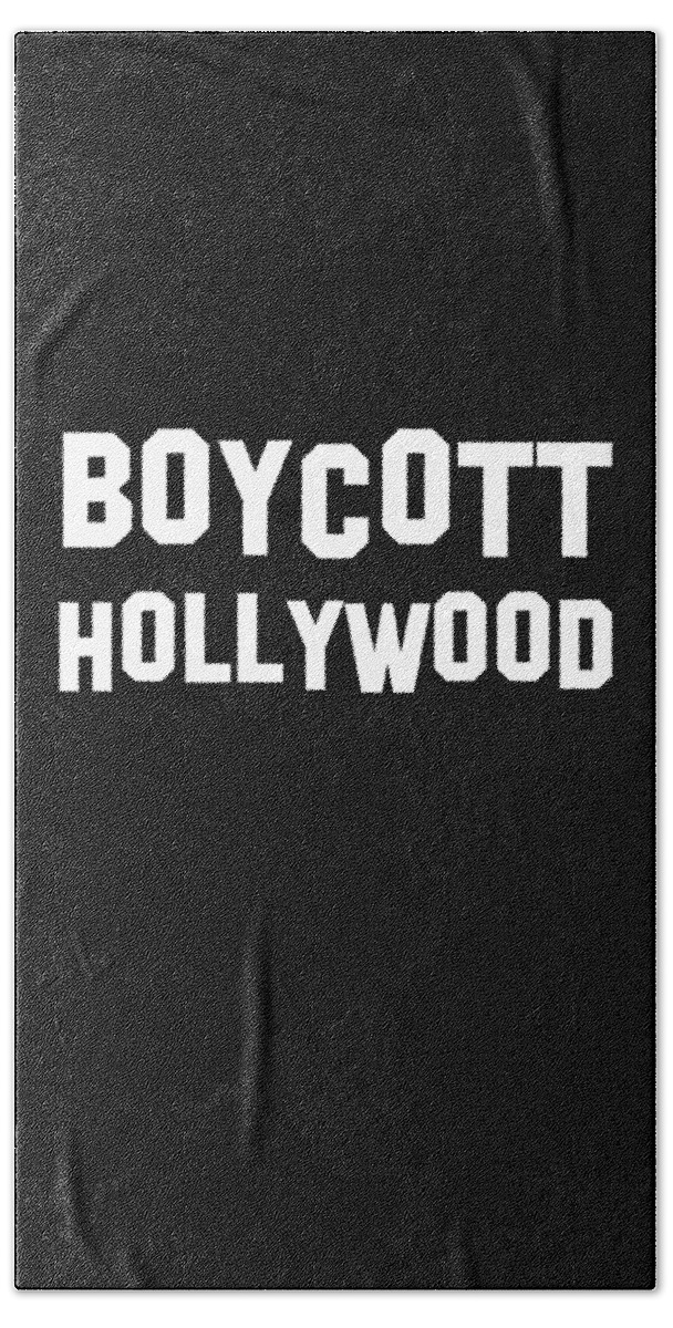 Funny Beach Sheet featuring the digital art Boycott Hollywood by Flippin Sweet Gear
