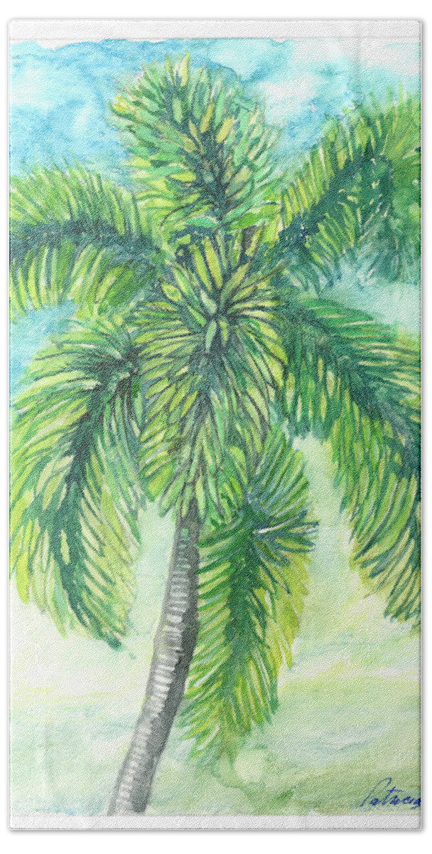 Palm Trees Beach Towel featuring the painting Breeze by Patricia Arroyo