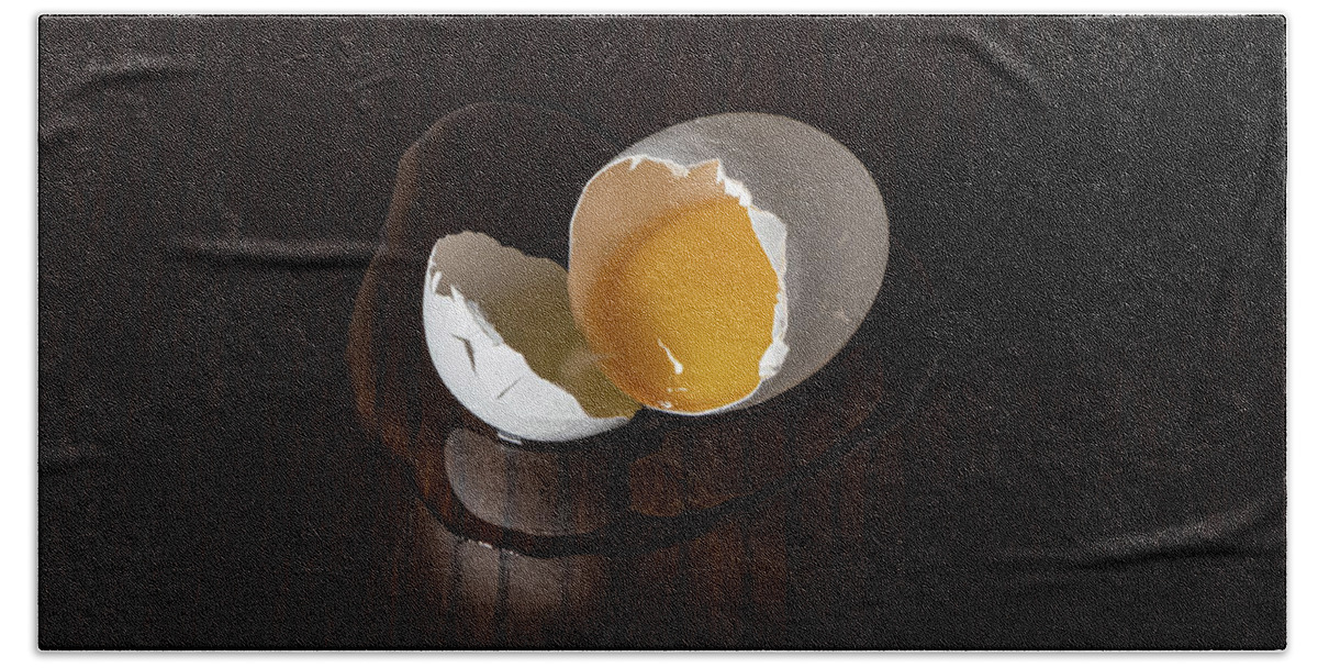 Egg Beach Towel featuring the photograph Broken Egg by Rick Stringer