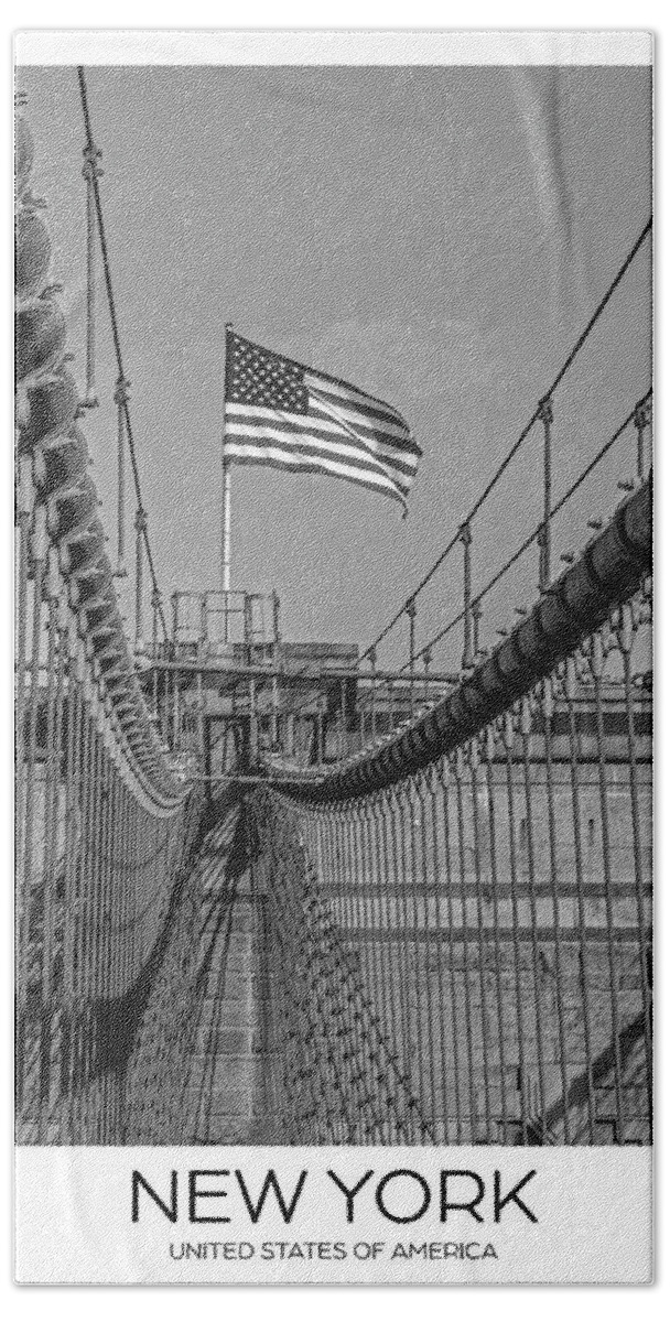 Alan Copson Beach Towel featuring the photograph Brooklyn Bridge - New York by Alan Copson
