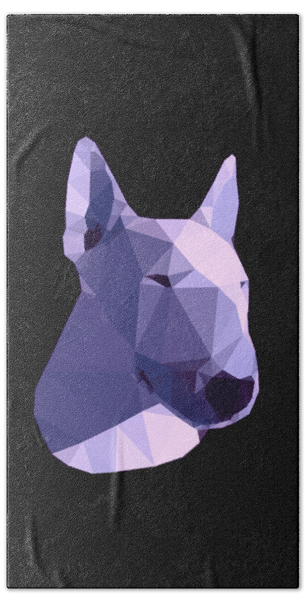 Bull Terrier Beach Towel featuring the digital art Bull Terrier in Purple by Jindra Noewi
