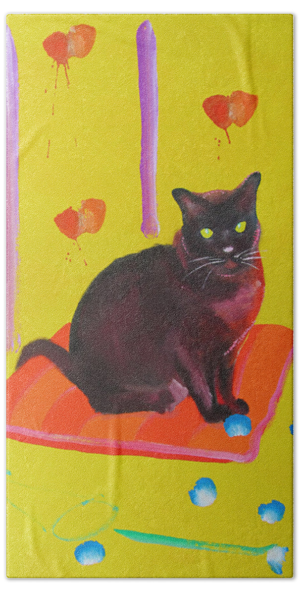 Cat Beach Sheet featuring the painting Burmese Cat by Charles Stuart