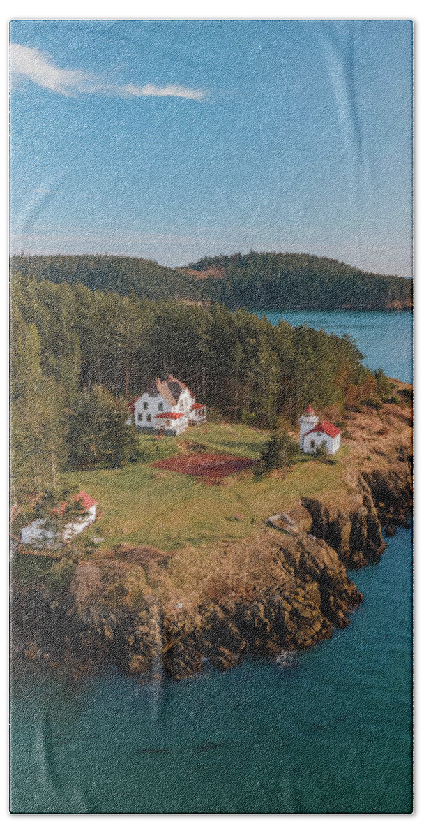 Lighthouse Beach Towel featuring the photograph Burrows Island Lighthouse #2 by Michael Rauwolf