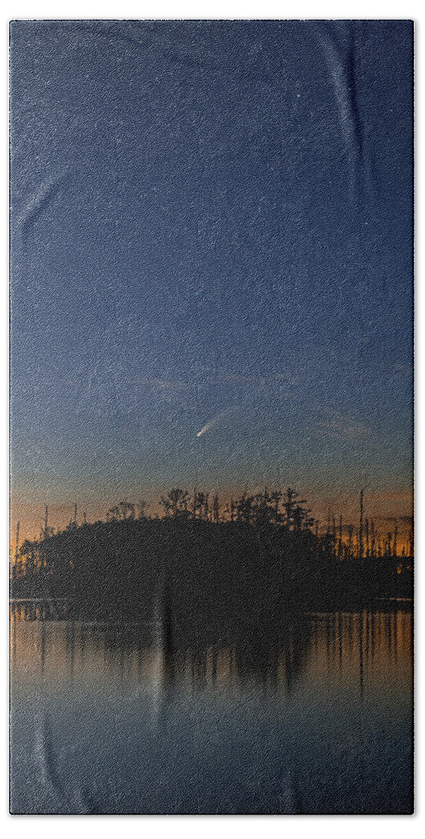 Nightscapes Beach Towel featuring the photograph C/2020 F3 Neowise 2 by Robert Fawcett