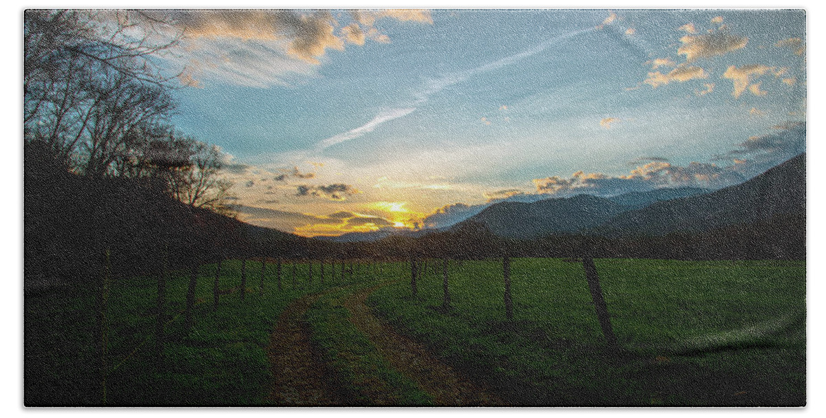 Cades Cove Beach Towel featuring the photograph Cades Cove Sunrise by Robert J Wagner