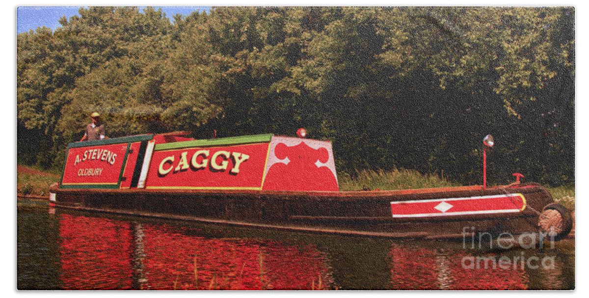 Work Beach Towel featuring the photograph Caggy at Factory Locks by Stephen Melia