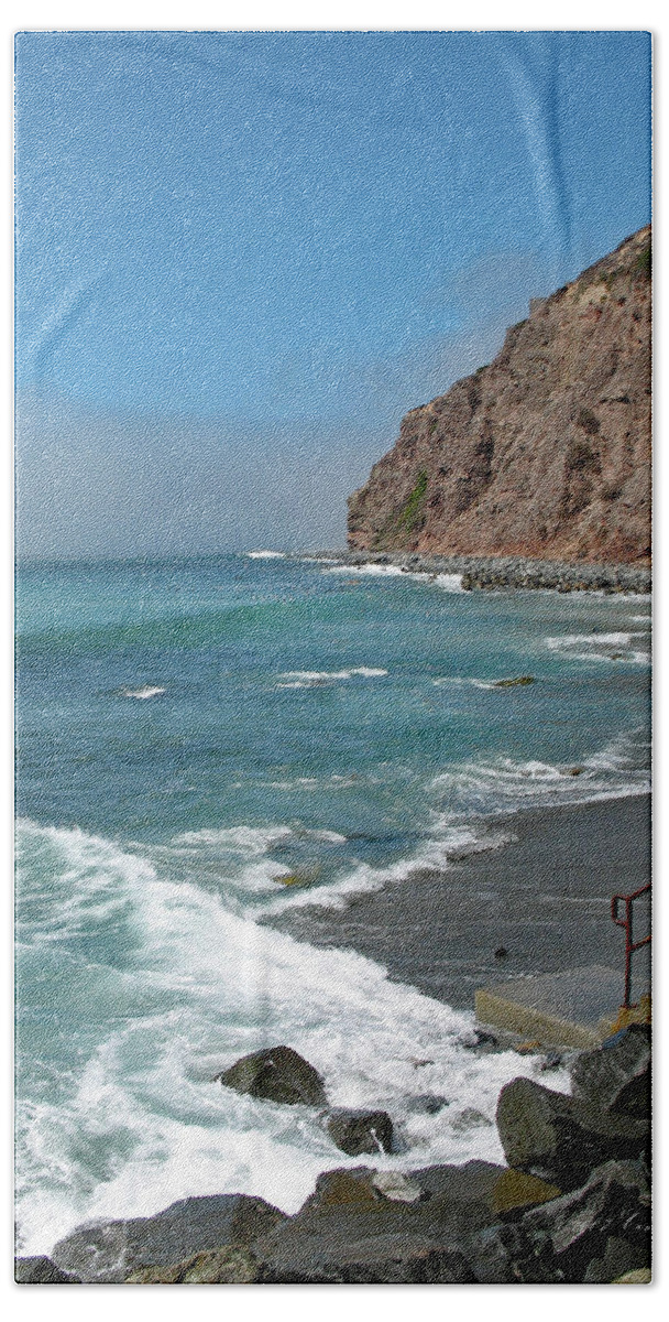 California Beach Beach Towel featuring the photograph Advection Fog at Dana Point by Connie Fox