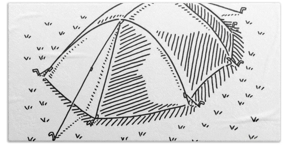 Continuous one line drawing tent icon concept Vector Image