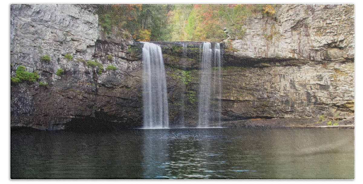 Fall Creek Falls Beach Towel featuring the photograph Cane Creek Falls 17 by Phil Perkins